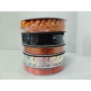 LOT of 5 Various Sizes Colors Skulls‎ Ribbons Halloween Nylon Polyester NEW